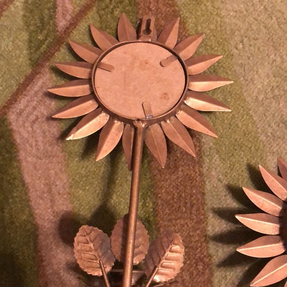 Set of 2- Vintage boho Homco 1970 wall decor daisy mirror candle holders - Picture 5 of 7